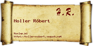 Holler Róbert névjegykártya